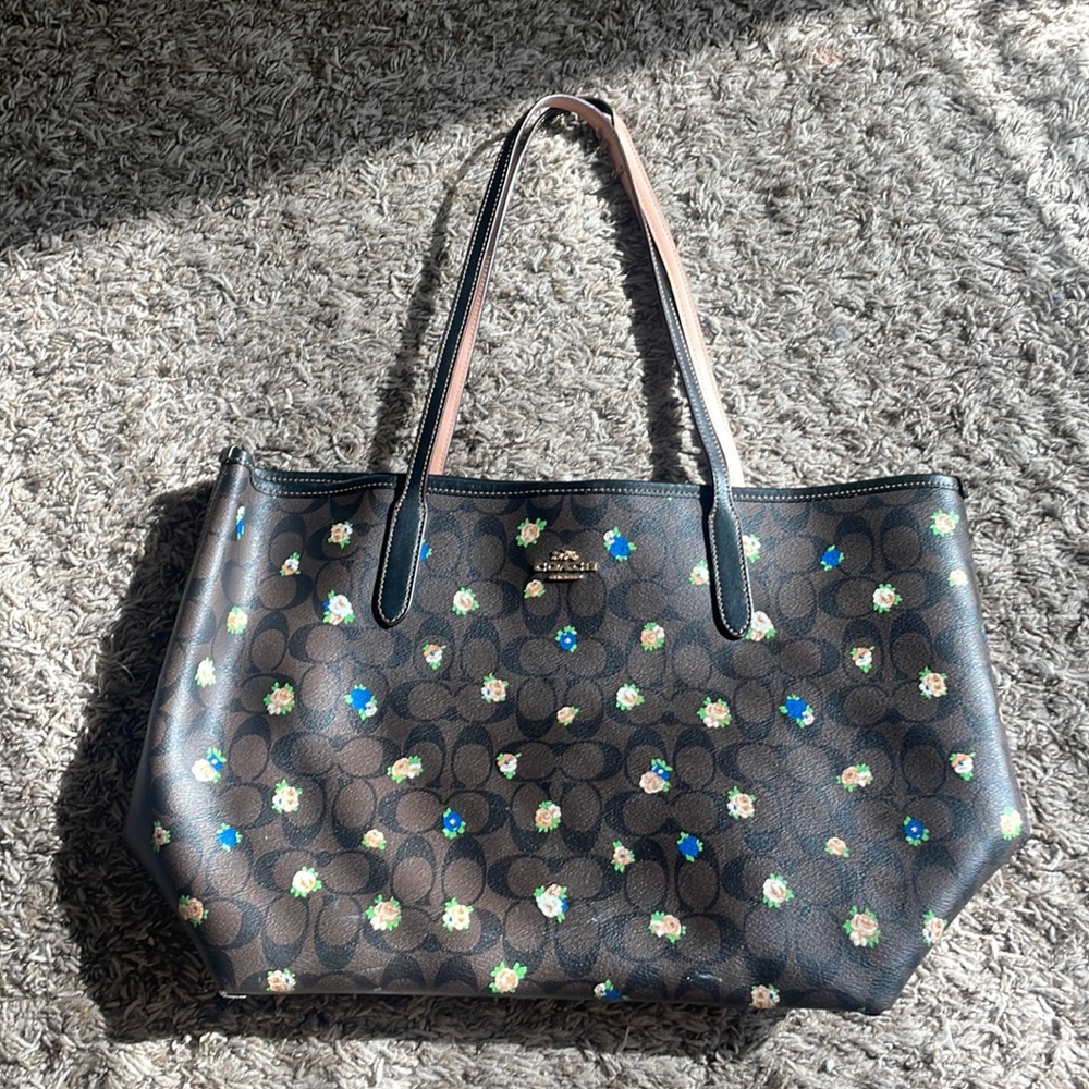 Floral coach tote